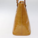 LOUIS VUITTON Monogram Vernis Houston Hand Bag Beige M91004 LV Auth BA2272-4