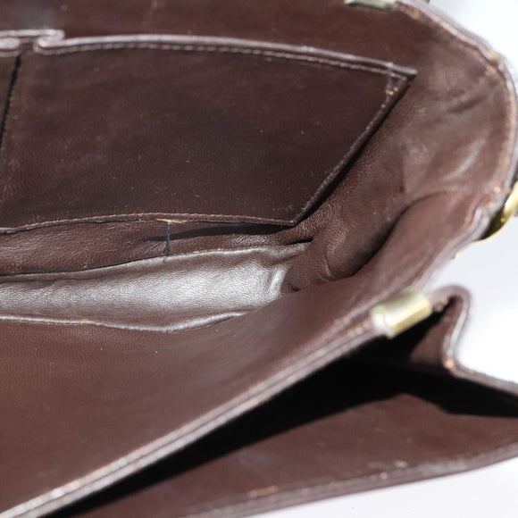 CELINE C Sulky Shoulder Bag Canvas Brown Gold Auth BA2276