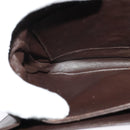 CELINE C Sulky Shoulder Bag Canvas Brown Gold Auth BA2276-20