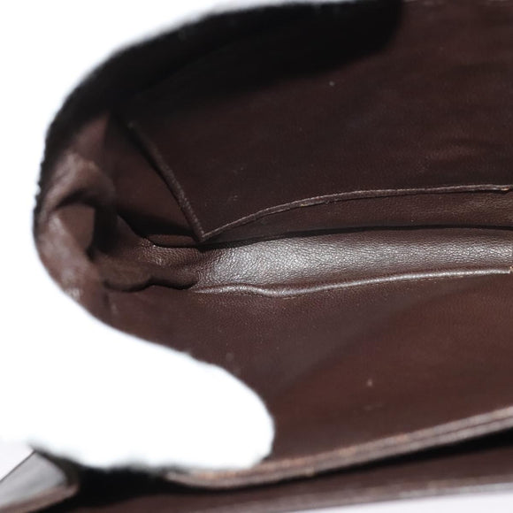 CELINE C Sulky Shoulder Bag Canvas Brown Gold Auth BA2276