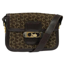 CELINE C Sulky Shoulder Bag Canvas Brown Gold Auth BA2276-1