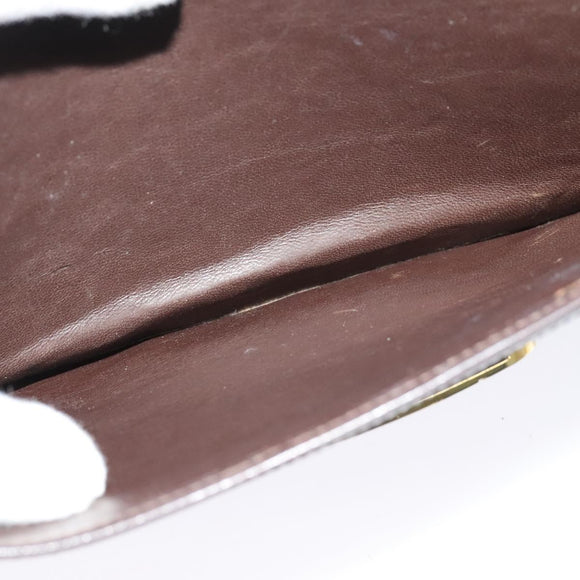 CELINE C Sulky Shoulder Bag Canvas Brown Gold Auth BA2276