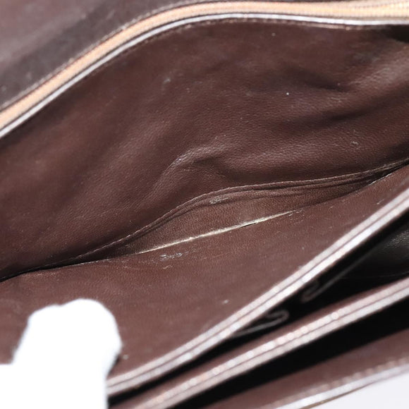 CELINE C Sulky Shoulder Bag Canvas Brown Gold Auth BA2276