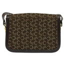 CELINE C Sulky Shoulder Bag Canvas Brown Gold Auth BA2276-2
