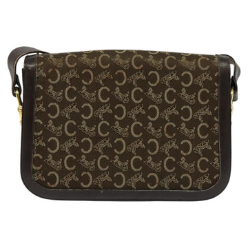 CELINE C Sulky Shoulder Bag Canvas Brown Gold Auth BA2276 - 0