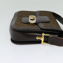 CELINE C Sulky Shoulder Bag Canvas Brown Gold Auth BA2276-4