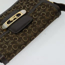 CELINE C Sulky Shoulder Bag Canvas Brown Gold Auth BA2276-6
