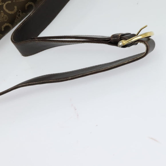 CELINE C Sulky Shoulder Bag Canvas Brown Gold Auth BA2276