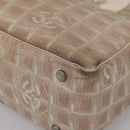 CHANEL New Travel Line Tote Bag Nylon Beige CC Auth BA2277-9