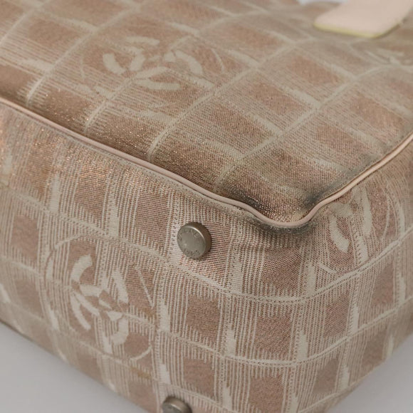 CHANEL New Travel Line Tote Bag Nylon Beige CC Auth BA2277