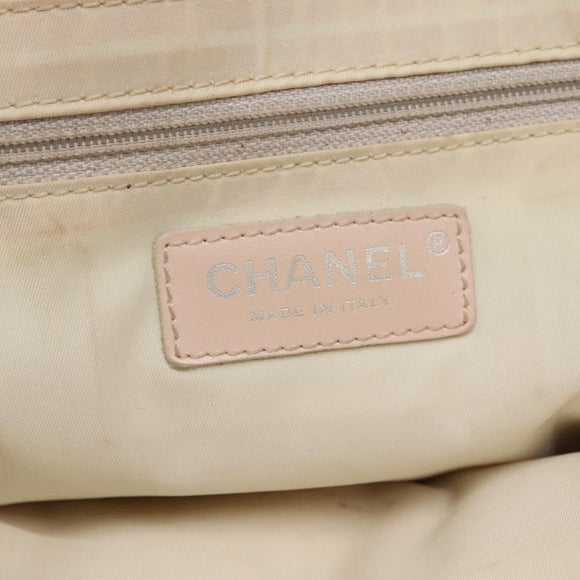 CHANEL New Travel Line Tote Bag Nylon Beige CC Auth BA2277