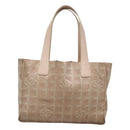 CHANEL New Travel Line Tote Bag Nylon Beige CC Auth BA2277-13