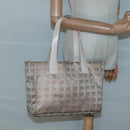 CHANEL New Travel Line Tote Bag Nylon Beige CC Auth BA2277-21