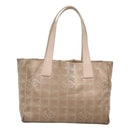 CHANEL New Travel Line Tote Bag Nylon Beige CC Auth BA2277-2
