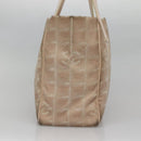 CHANEL New Travel Line Tote Bag Nylon Beige CC Auth BA2277-3