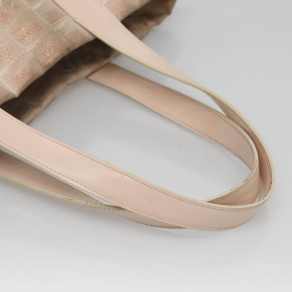 CHANEL New Travel Line Tote Bag Nylon Beige CC Auth BA2277