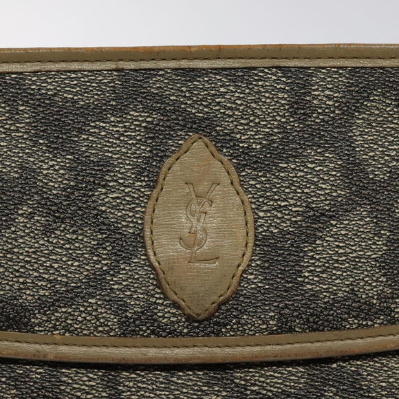 SAINT LAURENT Clutch Bag PVC Leather Beige Auth BA2278