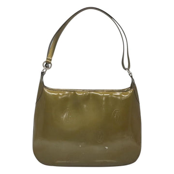 CARTIER Happy Birthday Shoulder Bag Enamel Khaki Silver Auth BA2280 - 0