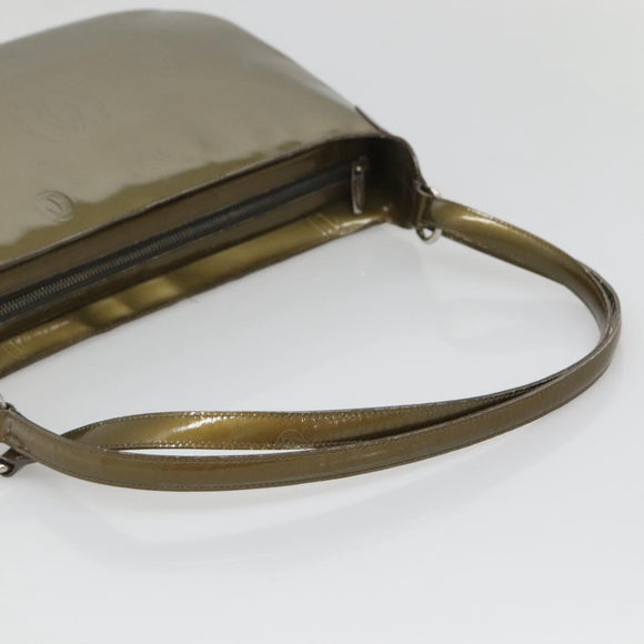 CARTIER Happy Birthday Shoulder Bag Enamel Khaki Silver Auth BA2280