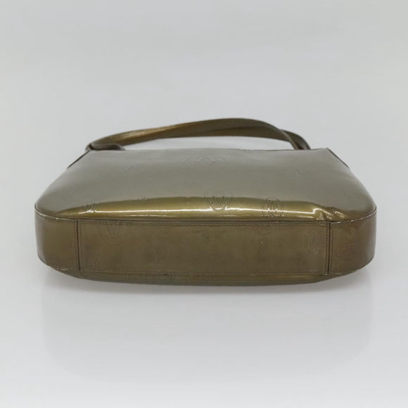 CARTIER Happy Birthday Shoulder Bag Enamel Khaki Silver Auth BA2280