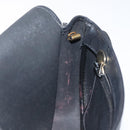 Christian Dior Honeycomb Canvas Shoulder Bag PVC Leather Black Gold Auth BA2285-19