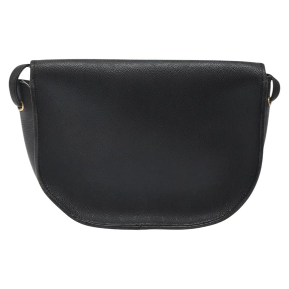 Christian Dior Honeycomb Canvas Shoulder Bag PVC Leather Black Gold Auth BA2285