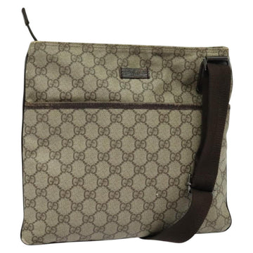 GUCCI GG Supreme Shoulder Bag PVC Beige Gold 141626 Auth BA2287