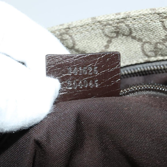 GUCCI GG Supreme Shoulder Bag PVC Beige Gold 141626 Auth BA2287