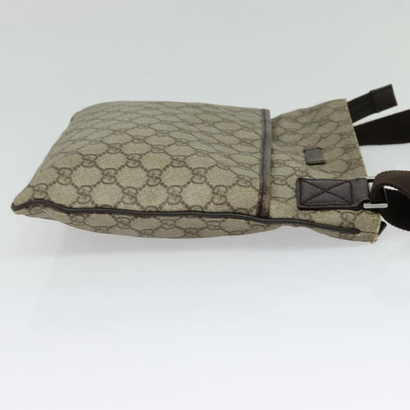 GUCCI GG Supreme Shoulder Bag PVC Beige Gold 141626 Auth BA2287