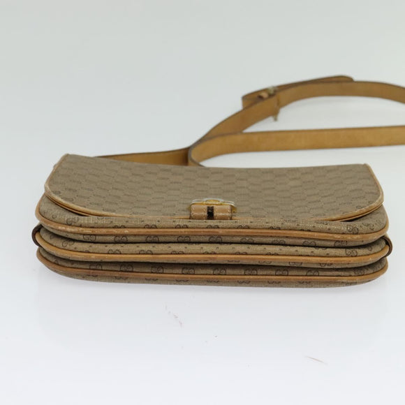 GUCCI Micro GG Supreme Shoulder Bag PVC Beige Gold 001 406 1780 Auth BA2288