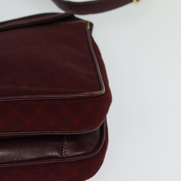 GUCCI Micro GG Canvas Shoulder Bag Red Gold Auth BA2289