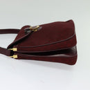 GUCCI Micro GG Canvas Shoulder Bag Red Gold Auth BA2289-3