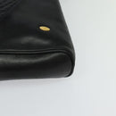 BALLY Shoulder Bag Leather Black Gold Auth BA2292-14