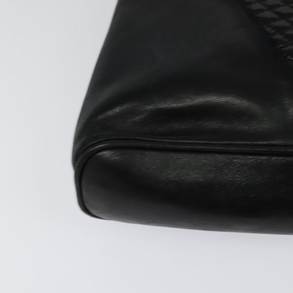 BALLY Shoulder Bag Leather Black Gold Auth BA2292