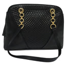 BALLY Shoulder Bag Leather Black Gold Auth BA2292-1