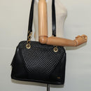 BALLY Shoulder Bag Leather Black Gold Auth BA2292-20