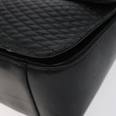 BALLY Hand Bag Leather Black Gold Auth BA2293-9