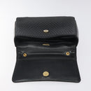 BALLY Hand Bag Leather Black Gold Auth BA2293-10