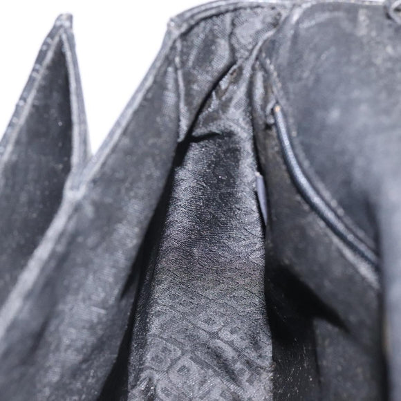 BALLY Hand Bag Leather Black Gold Auth BA2293