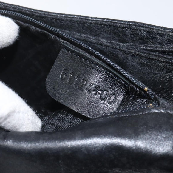 BALLY Hand Bag Leather Black Gold Auth BA2293