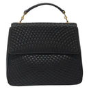 BALLY Hand Bag Leather Black Gold Auth BA2293-13