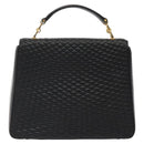 BALLY Hand Bag Leather Black Gold Auth BA2293-2