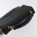 BALLY Hand Bag Leather Black Gold Auth BA2293-6