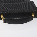 BALLY Hand Bag Leather Black Gold Auth BA2293-7