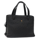 BALLY Hand Bag Leather Black Gold Auth BA2294-1