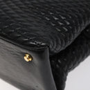 BALLY Hand Bag Leather Black Gold Auth BA2294-9