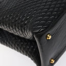 BALLY Hand Bag Leather Black Gold Auth BA2294-14