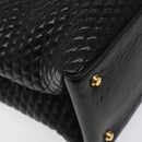 BALLY Hand Bag Leather Black Gold Auth BA2294-16