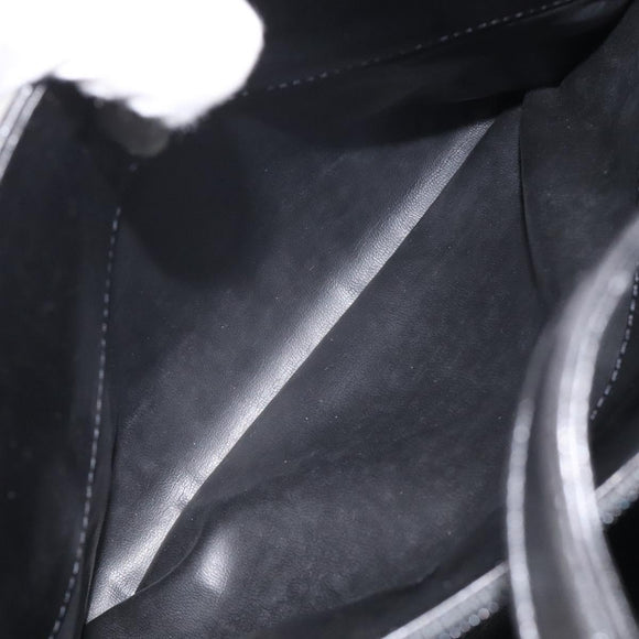 BALLY Hand Bag Leather Black Gold Auth BA2294