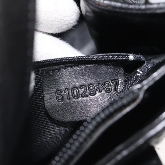 BALLY Hand Bag Leather Black Gold Auth BA2294